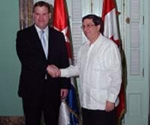 Los Excelentísimos Señores John Russell Baird y Bruno Rodríguez Parrilla  Ministros de Relaciones Exteriores de Canadá y Cuba