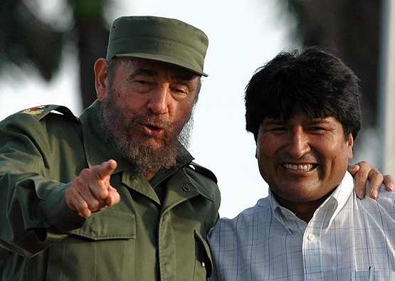 Fidel Castro y Evo Morales.