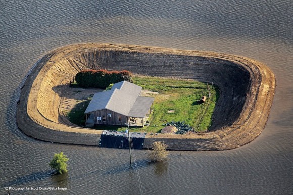 Una isla en el Missippi por la inundación del Río Yazoo. Foto: National Geographic